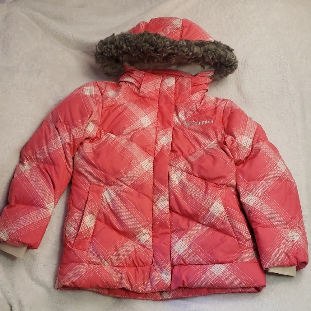 Columbia Coral Plaid Hooded Jacket